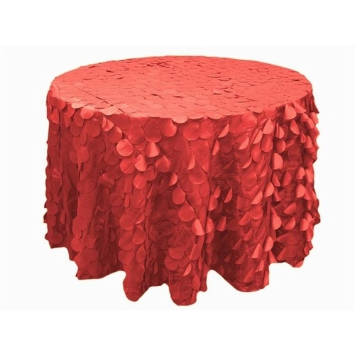 Large View 305cm Taffeta Petal Tablecloth - RED