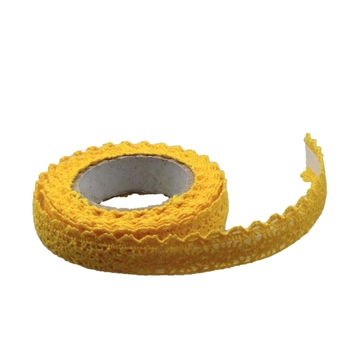 Large View 15mm Yellow Crochet Tape - 1.8m
