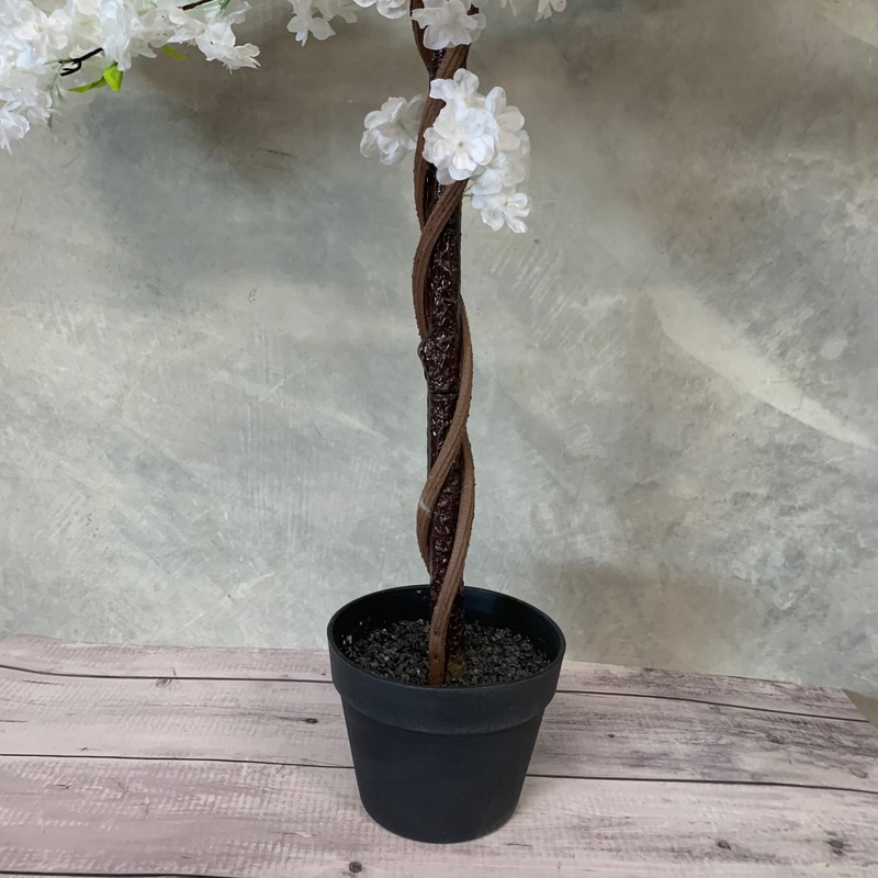 145cm White Artificial Cherry Blossom (Sakura) Tree  - Potted