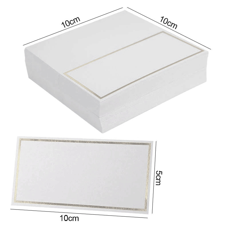 100pk White with Silver Rim Place Cards