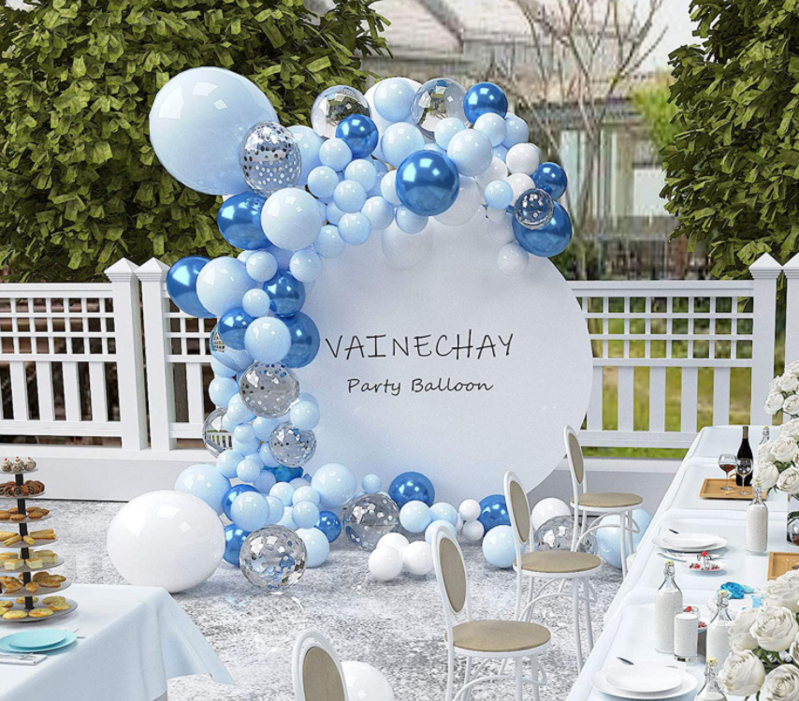 104pc Blue/Silver Theme Balloon Garland Decorating Kit- Baby Shower