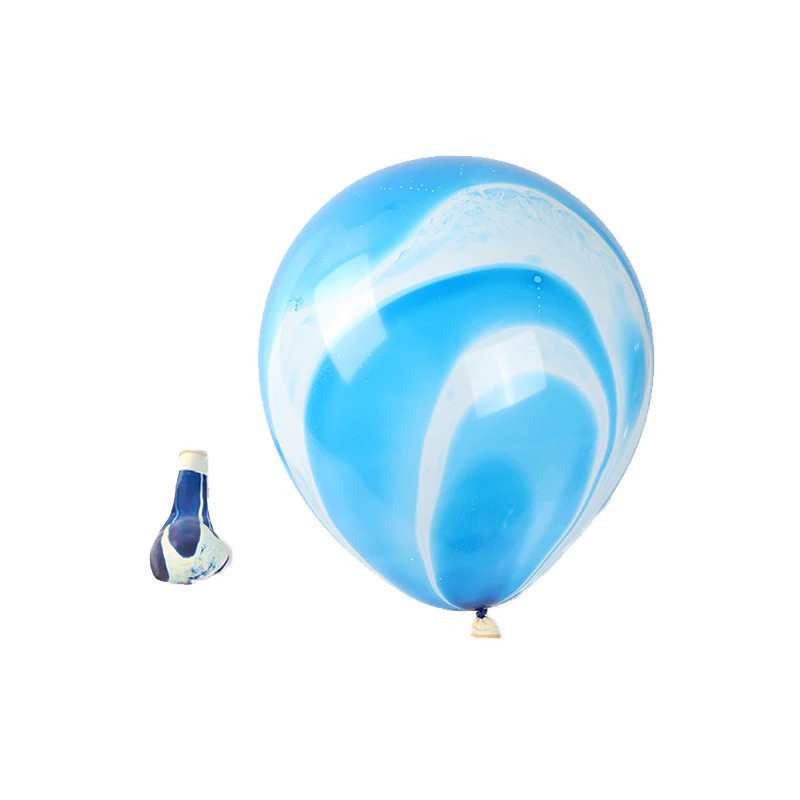 10pcs - 25cm (10")  Marble/TieDie Balloon - Blue