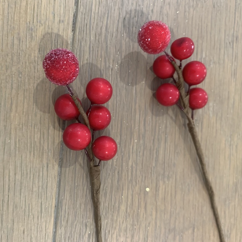 15cm - Red Christmas Berry Pick 