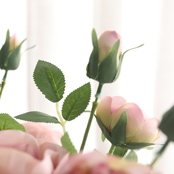 thumb_88cm - 4 Head Rose  Stem - Mauve