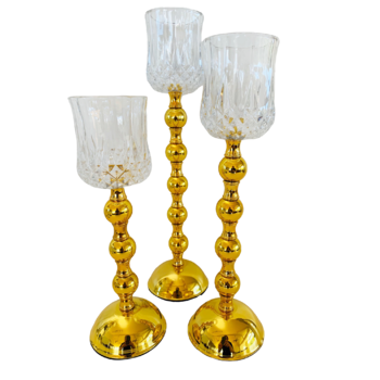 thumb_38cm Gold Stemmed Votive Candle Holder/Vase