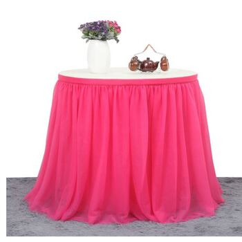 thumb_9ft (2.7m) White Tulle Table Skirting - Party/Wedding
