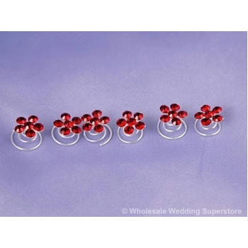 thumb_ Hair Spirals Pins Wedding - Burgundy 6pk