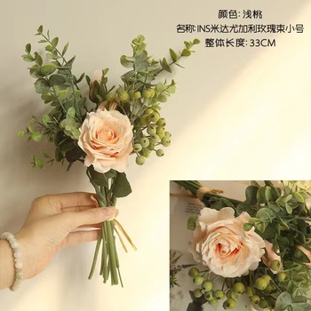 thumb_Rose & Eucalytus Native Hand Tied Bouquet - Soft Pink
