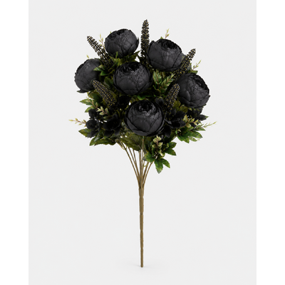 thumb_50cm - 8 Head European Peony Flower Bush - Black