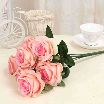 thumb_9 Head Rose Bush 42cm - Pink