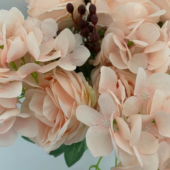 thumb_50cm - 13 Head Peony Rose & Hydrangea Bush Soft Pink