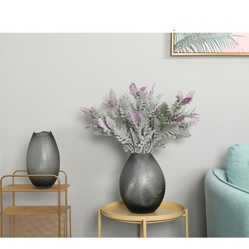 thumb_74cm Flocked Dusty Miller - Green/Lav