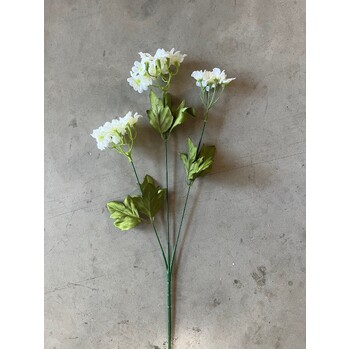 thumb_White/Cream 3 Head Flower Stem - 65CM