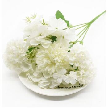 thumb_White/Cream Mixed Hydrangea/Carnation - Filler Bunch