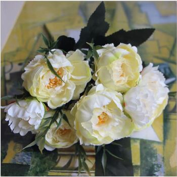 thumb_8 Head Small Yellow/White Peony Filler Flower Bunch