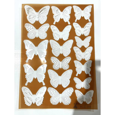 thumb_18pc - 3d Butterflies White with Glitter - Wall Stickers/Decorations