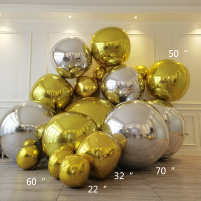 thumb_125cm - 4d Mylar Silver Aluminium Finish Balloon