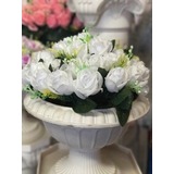 thumb_30cm - White Artificial Rose Flower Arrangement - 37 Flowers