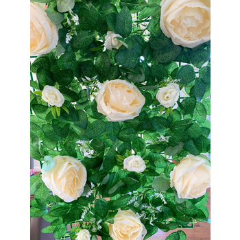 thumb_Cream Giant Rose Rose Flower & Philodendron Greenery Wall Panels