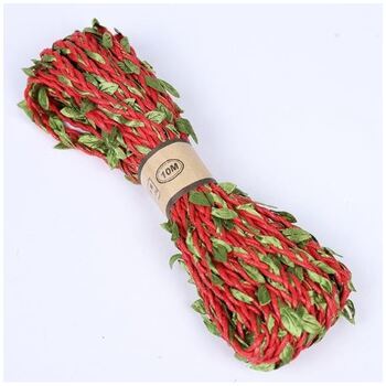 thumb_10m Burlap/Jute Leaf Cord - Red