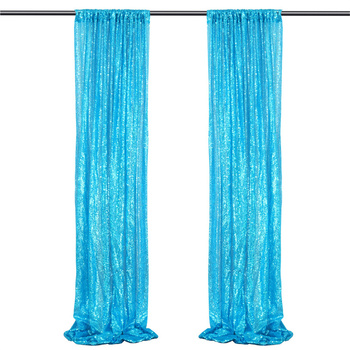 thumb_2pc Set Sequin Backdrop Curtains 60x245cm - Blue