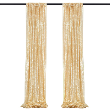 thumb_2pc Set Sequin Backdrop Curtains 60x245cm - Champagne Gold