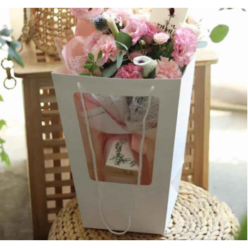thumb_36cm White Flower Posy Box with Clear Window