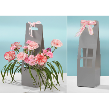thumb_42cm Grey Flower Bag/Posy Box - Open Sides