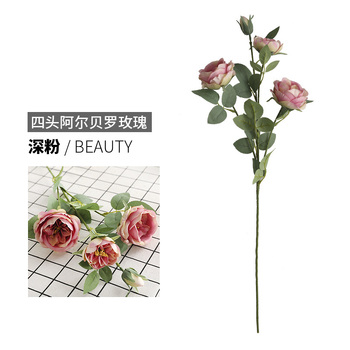 thumb_88cm - 4 Head Rose  Stem - Fushia 2 tone
