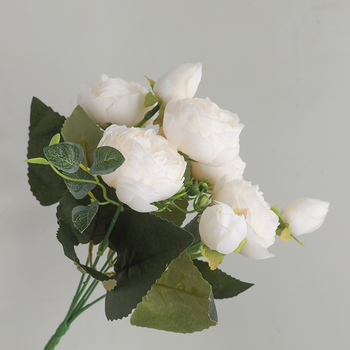 thumb_30cm 9 Head Small Filler Flower Bunch - White/Cream 