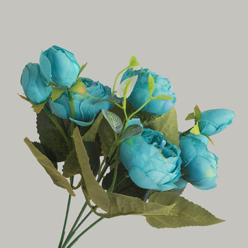 thumb_30cm 9 Head Small Filler Flower Bunch - Turquoise