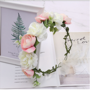 thumb_Cottage Rose Flower Crown - Pink/White