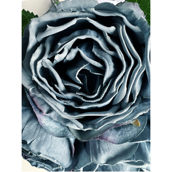 thumb_7 Head Stunning Silk Rose Bouquet - Dusty Blue - Dried Look