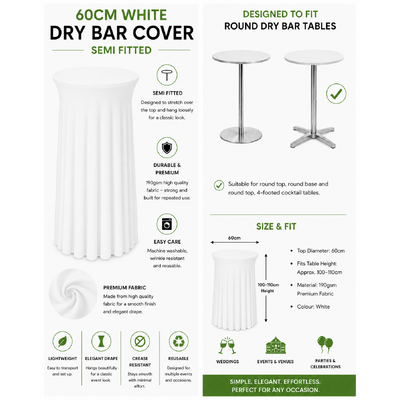 thumb_60cm White Semi Fitted Cocktail Table & Dry Bar Cover
