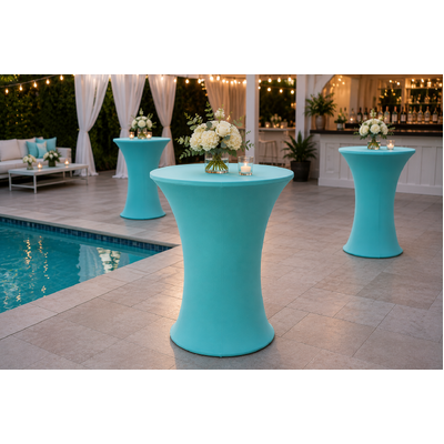 thumb_60cm Tiffany Round Base Dry Bar Cover – Stretch Lycra Cocktail Table Cover