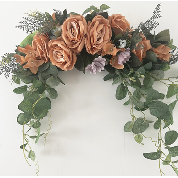 thumb_80cm Rust Brown Floral Rose Arch Swag