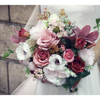 thumb_Mixed Flower Bridal Bouquet 27cm - Pink/Mauve/White