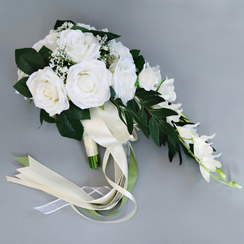thumb_Bridal Teardrop Bouquet - White Roses
