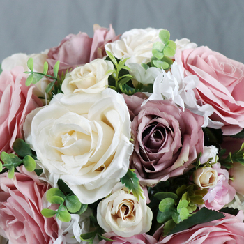 thumb_Bridal Teardrop Bouquet - Ivory, Pink Mauve Roses