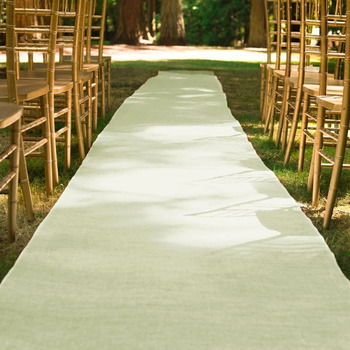 thumb_1.0mx10m  White Natural Burlap Aisle Runner / Fabric Roll Wedding & Events