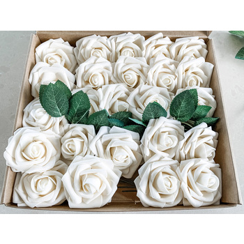 thumb_25pk - Ivory Foam Roses - 7.6cm on stem/pick