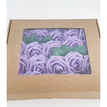 thumb_25pk - Light Purple Foam Roses - 7.6cm on pick