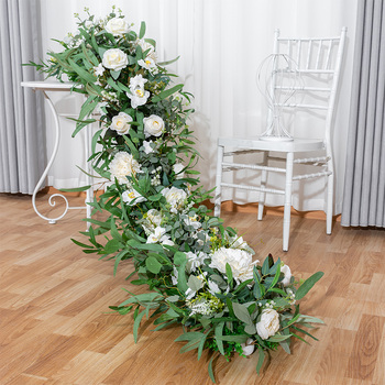 thumb_2m x 35cm Rose, Orchid & Eucalyptus Floral Table/Arch Runner Arrangment