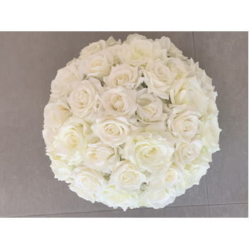 thumb_30cm Floral Rose Ball Arrangement - White/Cream