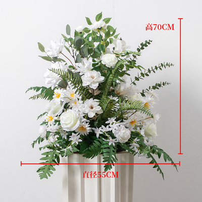thumb_70cm -  Rose & Fern Flower Arrangement - White/Cream