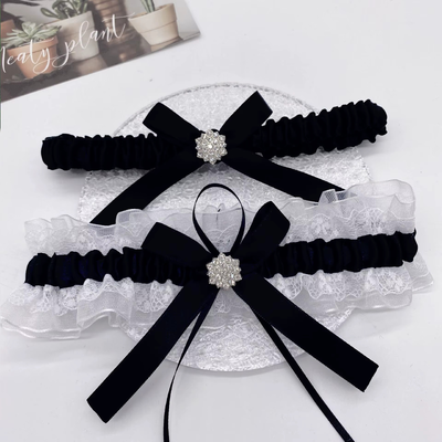 thumb_Black Bridal Wedding Garter - 2pcs Set