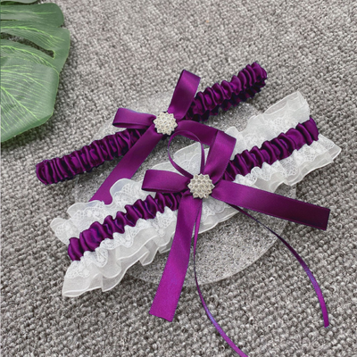 thumb_Purple Bridal Wedding Garter - 2pcs Set