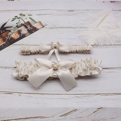 thumb_Ivory Bridal Wedding Garter - 2pcs Set