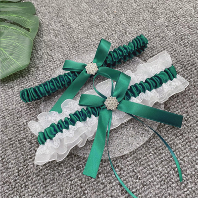 thumb_Green Bridal Wedding Garter - 2pcs Set