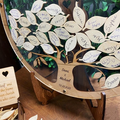 thumb_Timber Acryilic Circle Wedding Guest Book Alternative